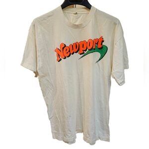 Vintage White Newport Cigarette Promotion T Shirt Adult XL Screen Stars